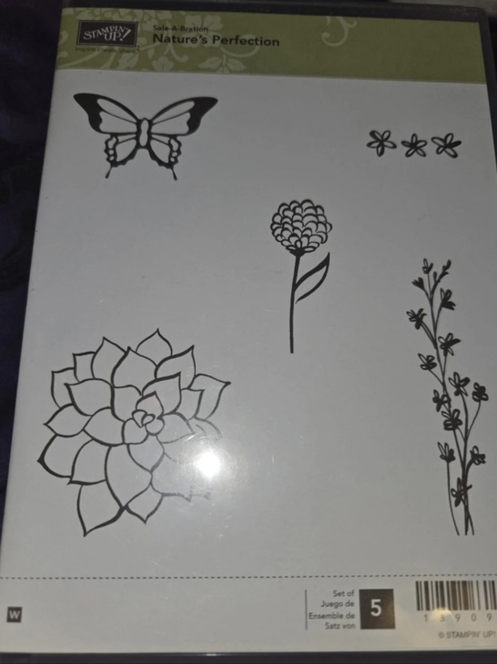 Stampin' Up! Nature's Perfection Wood-Mount Stamp Set! 5-Piece Wood Stamp Set